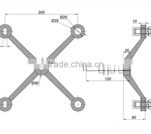 Top Class Glass Curtain Wall Spider Fitting Clamp Fittings Price photo-5