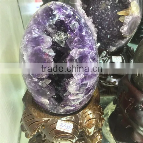 Natural Amethyst Geode Dragon Egg Crystal Geode For Sale photo-3
