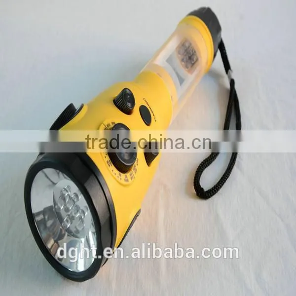 High Quality Flashlight Mobile Charger AM/FM/WB Band LED Hand Rechargebale Radio Hand Rechargeable Flashlight photo-4