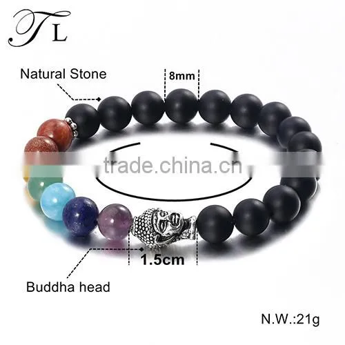 Natural Marble/Lava /Tiger Eye/ Onyx Stone Bracelet Dull Polish Stone Bracelet photo-2