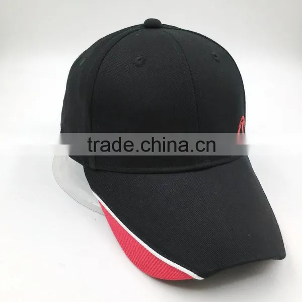 Wholesale Custom Made 6 Panel Black Cotton Twill Baseball Cap photo-2