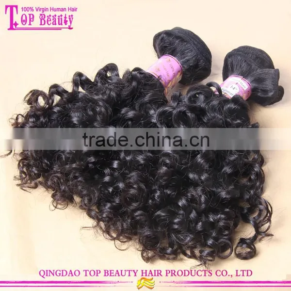 Shandong Factory Mongolian Curly Hair Extension Hair With Rubber Band photo-6