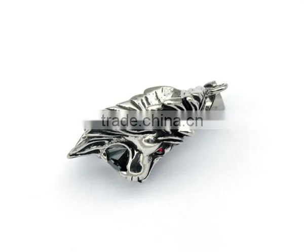 2016 Cheap Animal Crystal Mens Jewelry Silver Stainless Steel Lion Pendant Charm Necklace photo-4
