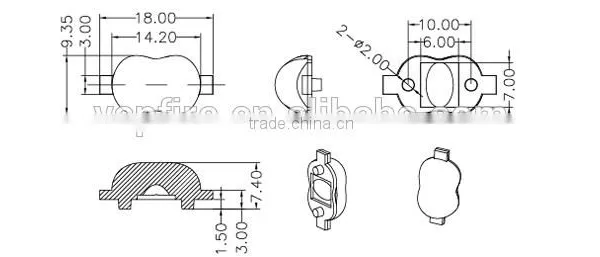 Lens 60x135 Degrees for Imitation Lumens LED 119 (Ilenstech01CR-AA60135H) photo-2