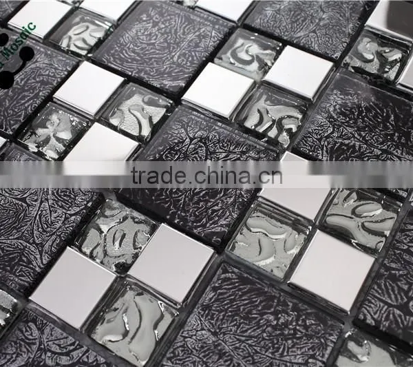 SMP20 Glass Mix Marble and Metal Mosaic Wedding Background Mosaic Decoration Indoor Mosaic photo-3
