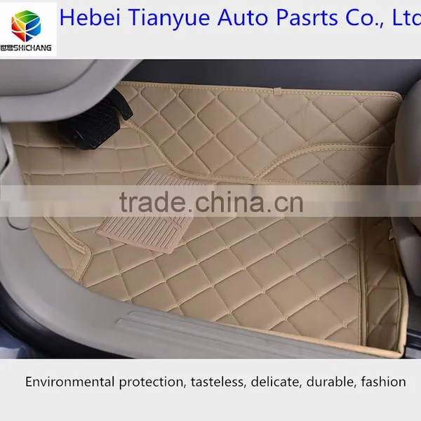 Colorful Leather Rhombic 5D Pattern Interlocking Custom Anti Slip Car Mats photo-3