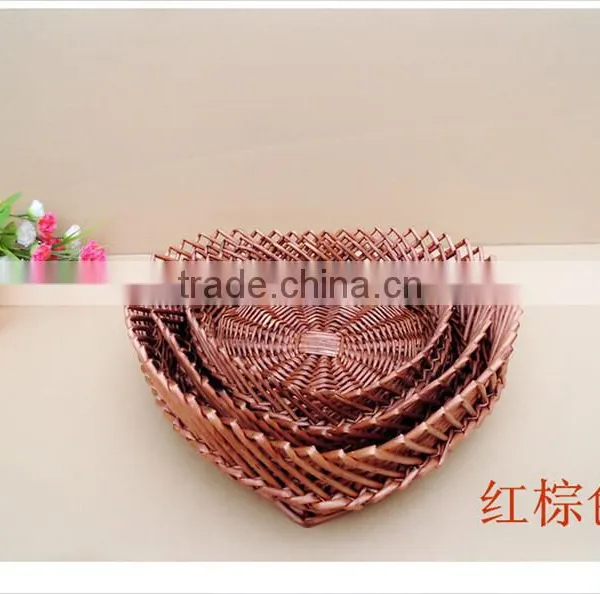 Natural Heart Shape Wickr Basket Heart Shape Wicker Gift Basket Heart Shape Wicker Chrismas Candy Basket photo-3