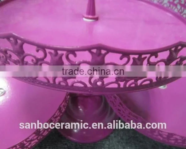 Factory Direct Price Two Tier Crystal Cake Stand Round Shape Metal Cake Stand photo-5