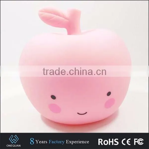 Small Cute Apple Shape LED Kids Night Light With Battery photo-4