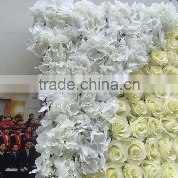 Artificial Silk Flower Wall in Factory Price for Wedding Decoration photo-2