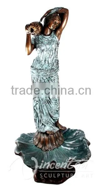 Outdoor Garden Decoration Metal Craft Life Size Bronze Sexy Girl Fountain for Sale photo-4