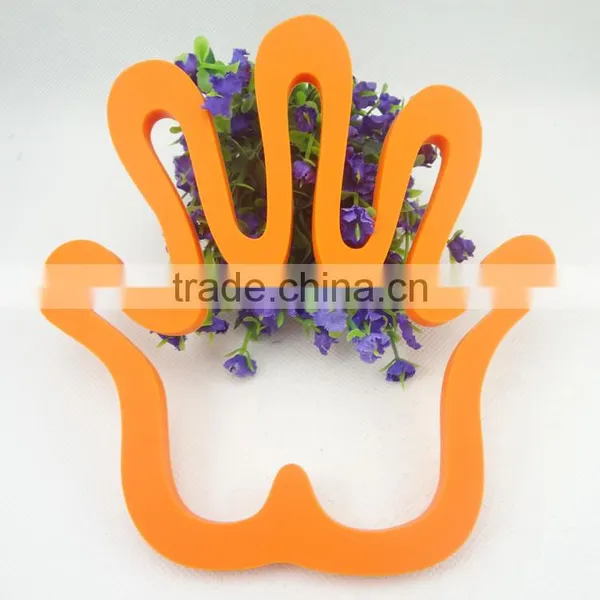 Colorful Palm Shape Silicone Rubber Kithchenware Goods Cooking Pot Mats Cup Pads photo-2