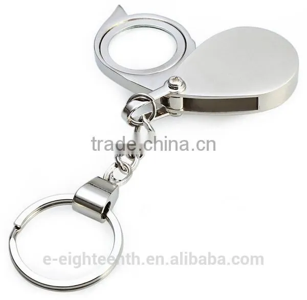 Foldable Folding Key Chain Keychain 8X Magnifier Loupe Glass Lens Pocket photo-2