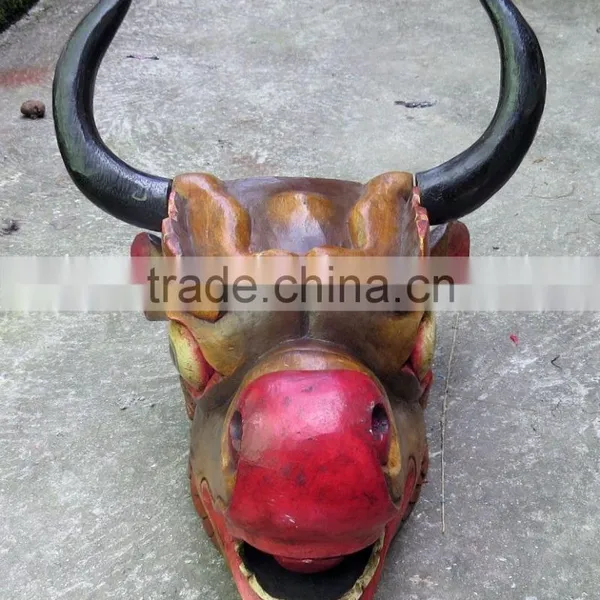 Dragon Mask Wall Hanging Decor Handmade in Nepal photo-3