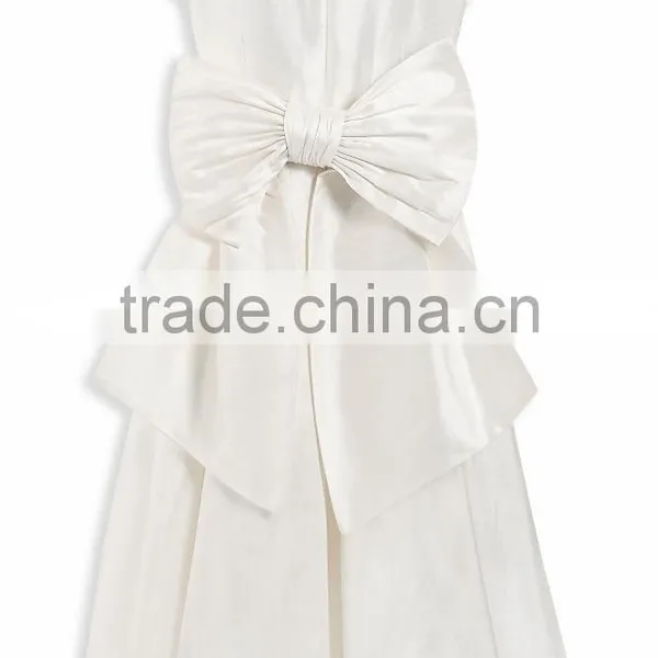 Child Bow Ivory Premium Bridesmaid Wedding Dress HSD8133 photo-3