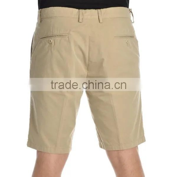 Pants Trouser Custom Mens Beige Cotton Casual Shorts photo-2