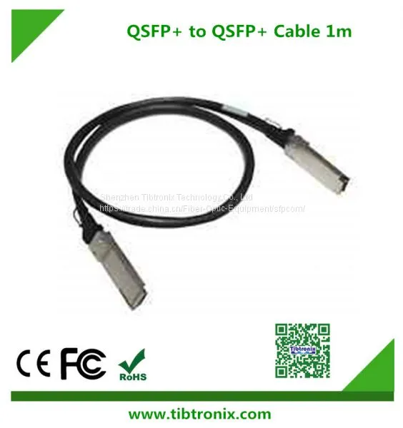 40Gb/s QSFP+ Passive Cable Hot Pluggable, +3.3V, 1m for 10G/40Gigabit Ethernet