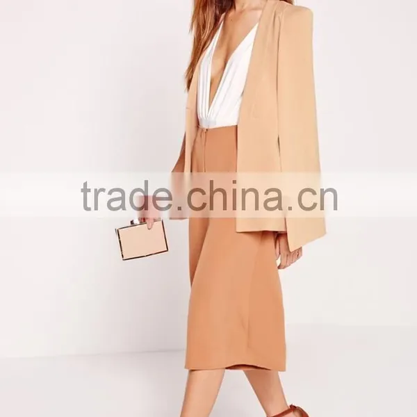 Women Chic Nude Cape Blazer Fashion Deisgn Cheap Price photo-3