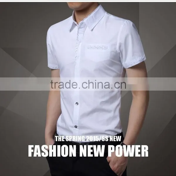 Navy Bule Mens Dress Shirts photo-4