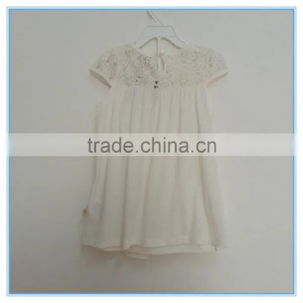 Children Girls Chiffon Printed Lace Sleeve t Shirt, Beautiful Girl t Shirt, Fancy Gril Short Sleeve t Shirt photo-3