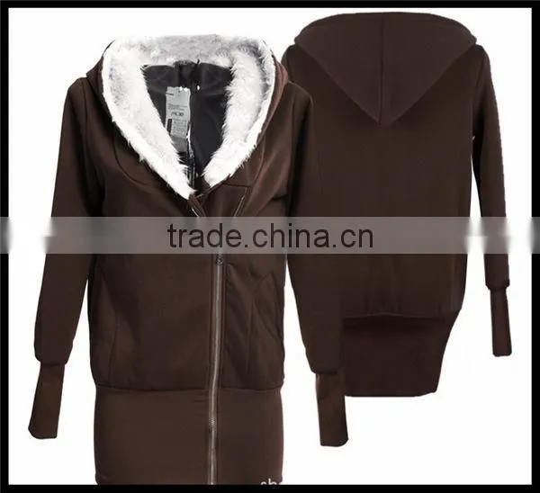 Hot Sale Cheap Fashion Solid Long Sleeve Life Wear Thick Women Long Sexy Girl Hooded Sweatshirt photo-4