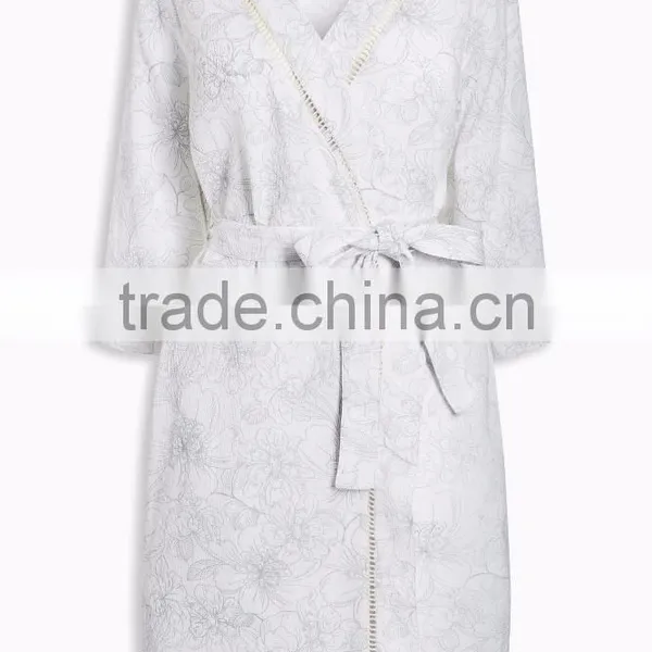 Waffle Steam Bath Type High-grade Men and Women Printing Long Robe Bathrobe Bath Foot Bath Dress Sauna Robe 0810