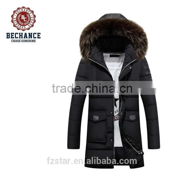 2016 Men's Winter Warm Long Thick Casual Detachable Fur Hood Padded Coat photo-3