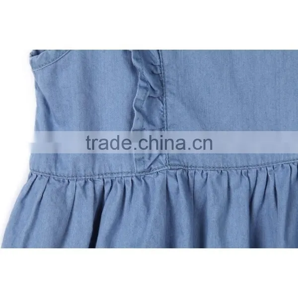 New Design Children's Skirt , Classic Round Neck Pure Light Blue Child Dress photo-3