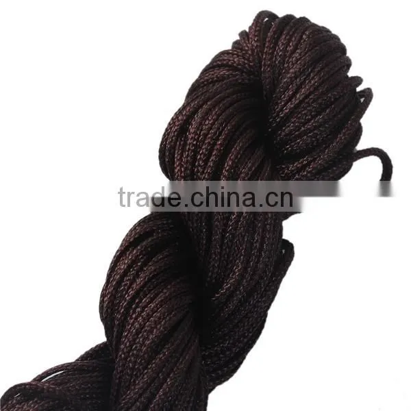 Polyester Jewelry Thread Cord Dark Coffee 1mm Beading Cord photo-2