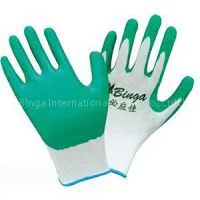 Green Nitrile Coated Polyester Safety Glove