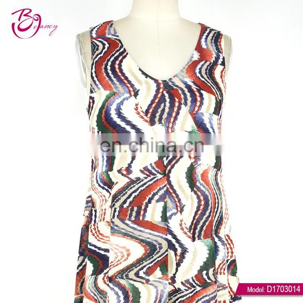 100% Polyester Fiber Casual Loose Fit Free Size 2017 Summer Dress photo-3