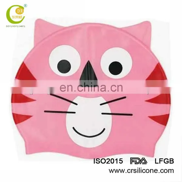 Children Kids Silicone Swim Swimming Cute Cartoon Cap Hat Fish Shark Goldfish photo-3