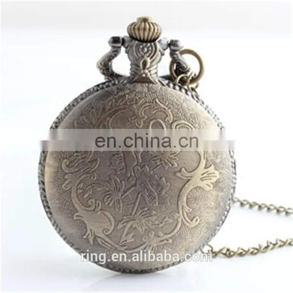 Large Fashion Classic Retro Bronze Carved Deer Quartz Pocket Watch For Men And Women Gift photo-3