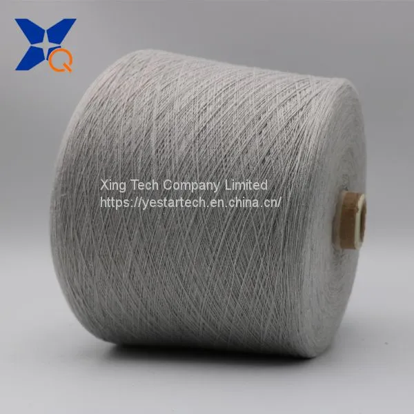 Natural Grey Yarn Ne21/2ply -20% Stainless Steel Staple Fiber Blended With 80% Polyester Fiber Anti EMI RFI Fabrics-XT11752 photo-2