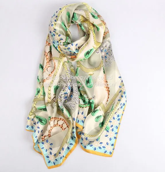 Large Long Silk Scarf Hijab Women Luxury 100% Pure Silk Chiffon Scarf