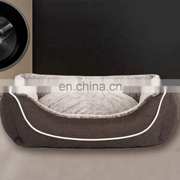 Durable Pet Bed Machine Washable Medium Dog Bed Comfortable Plush Puppy Pet Sofa photo-4
