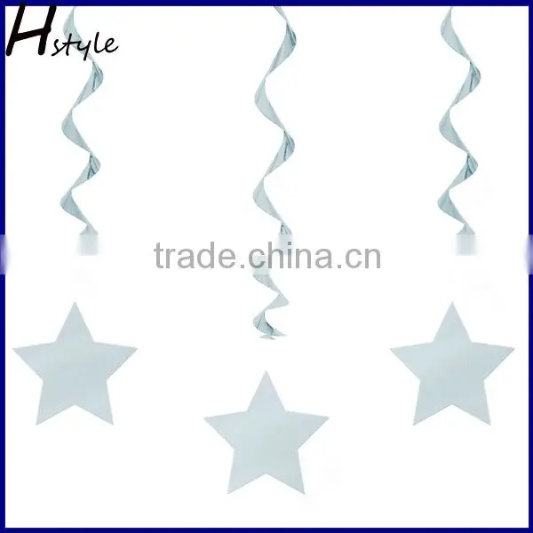 Metallic Dangling Silver Star Swirls /Silver Star Hanging Decoration /Wall Decoration SD057 photo-6