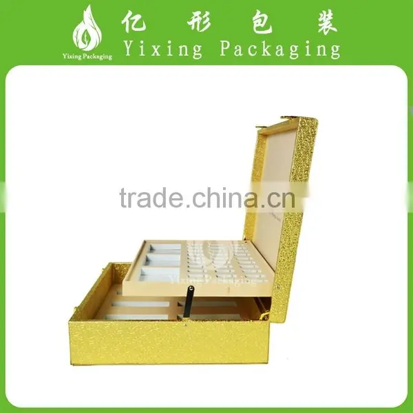 Fancy Design Gold Leather Wooden Box for Cosmetic photo-2