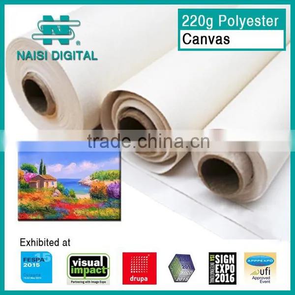 220g Semi Matt Waterproof Inkjet Printing Polyester Canvas