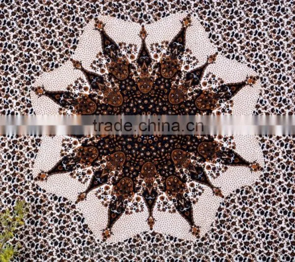 Indian Tapestry Cotton Dark Brown Floral Print Vintage Wall Hanging Tapestries Throw Mandala Print Bedsheet photo-2