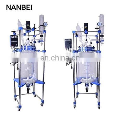 Chemical Mixing Stirring Double Layer Glass Biodiesel Reactor photo-3