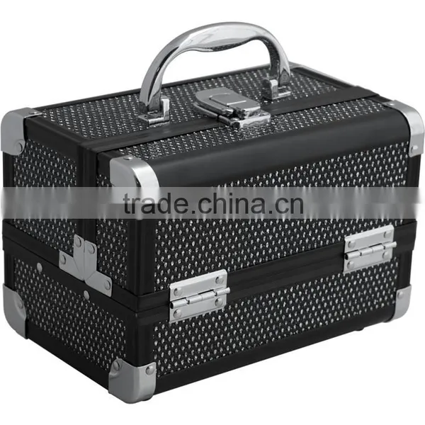 Mini Makeup Cosmetic Train Case Organizer Storage,Aluminum Beauty Makeup Travel Case,makeup Vanity Box With Lock photo-2