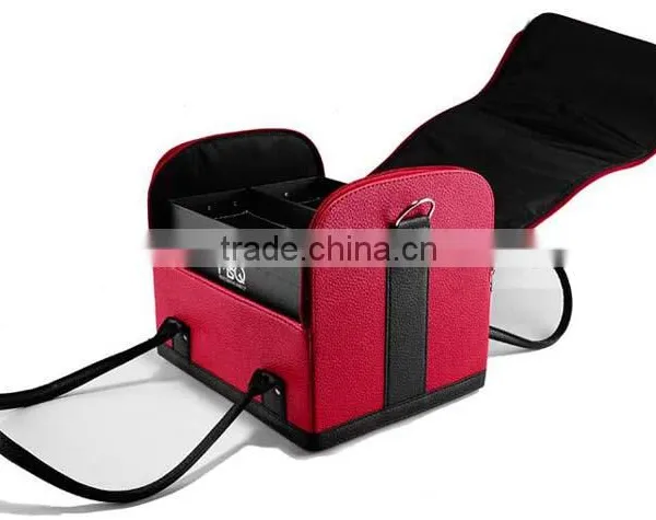 Custom Make Hard Shell Faux Leather Makeup Storage Box,Beauty Vanity Carrying Case,Leather Cosmetic Train Case With Trays photo-6