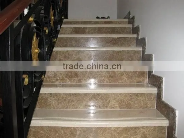 Interior Cheap Polished Light Grey Marble Stone Risers & Stairs photo-2