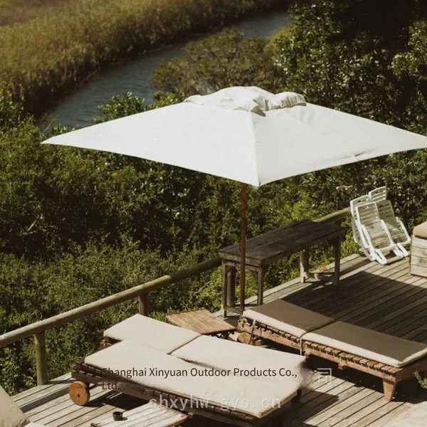 Luxury Patio Umbrella With Aluminum Pole and Solid Wood Rib Design for Home Use, Customized Sun Umbrella photo-5