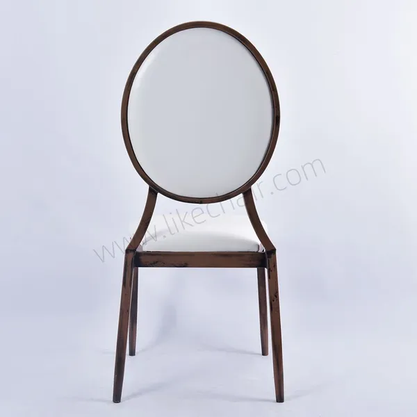 Wholesale Durable Iron Round Back Wedding Furniture Metal Legs Antique Design Party Chairs Events Hotel Banquet Chairs photo-5
