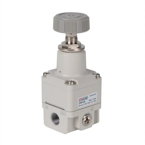 Regulador de presión de precisión AIRWORK DR0110 G1/8 0-8 Bar, diafragma multicapa, repetibilidad +/-0.5 por ciento, FRL Italia
