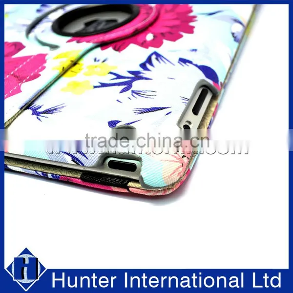 Printed Rose Garden Rotating Tablet Case For IPad 4 photo-4