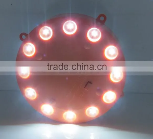 12 LED Orange Round Solar Light Power Bank Phone Charger Camping Hook Lamp photo-3