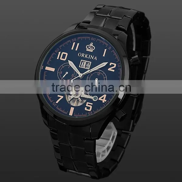Black Tourbillon Mechanical Watch WM372 Teenage Fahion Watches photo-2